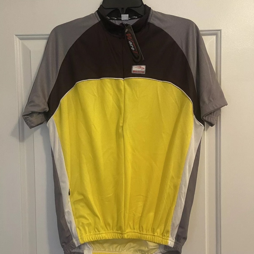 Biemme Shirt Adult Large Black & Yellow Gewiss Bike Cycling Jersey